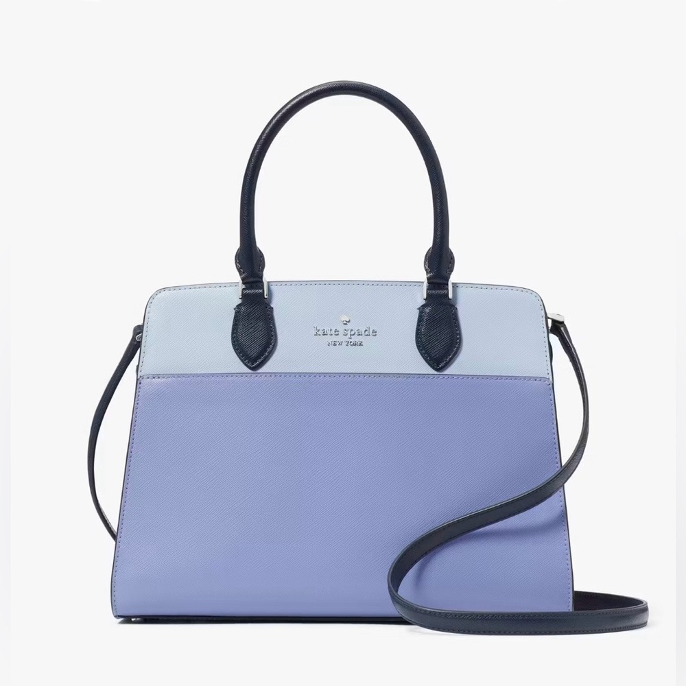 Kate Spade NEW YORK, Coloblock Satchel/Crossbody, Baby Blue & Blue, Authentic
